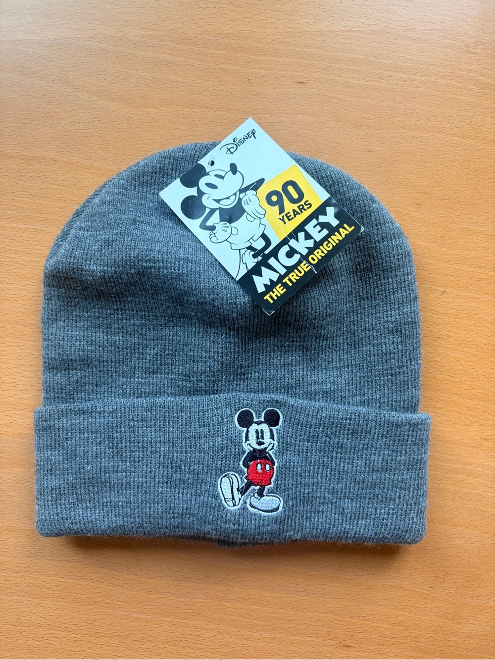 Disney Mickey Mouse Gray Knit Beanie Hat Adult Unisex One Size 2019
